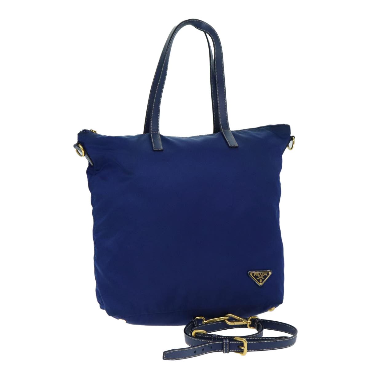 Prada Tessuto Blue Synthetic Tote Bag (Pre-Owned) Size ONE SIZE - 9 Thumbnail