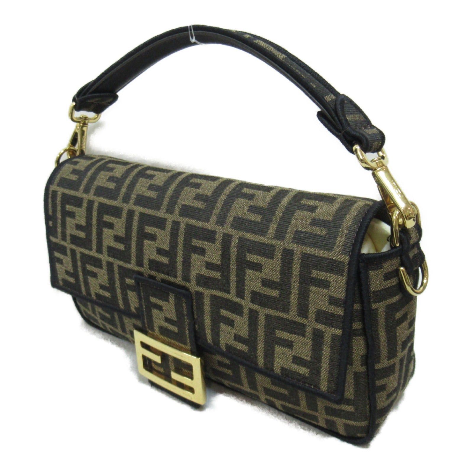 Fendi Fendi Mamma Bucket Shoulder Bag Canvas Leather Brown Size ONE SIZE - 3 Thumbnail
