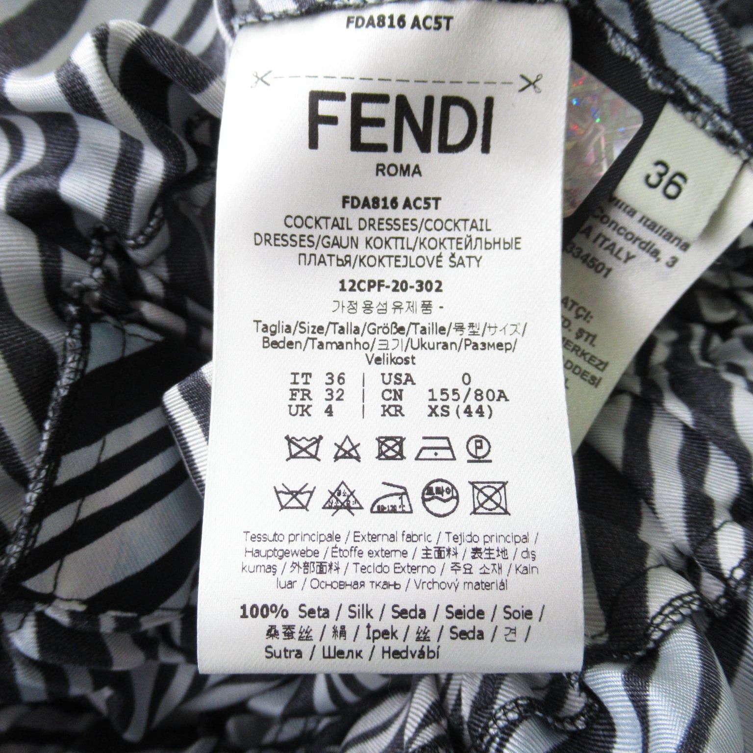 Fendi Fendi One Piece Silk Black Size ONE SIZE - 7 Thumbnail