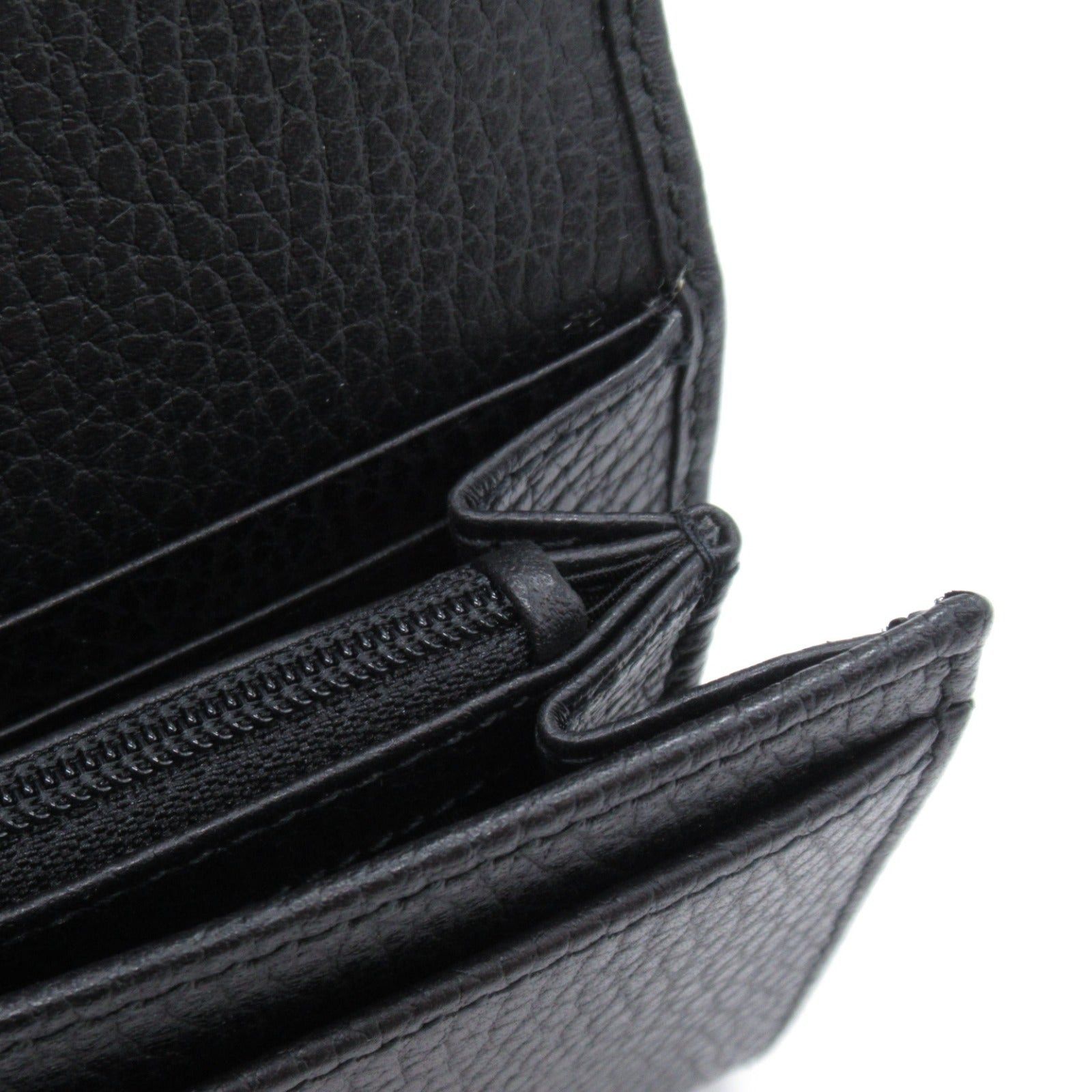 Gucci Gucci Gg Marmont Bi-Fold Long Wallet Leather Black Size ONE SIZE - 7 Thumbnail