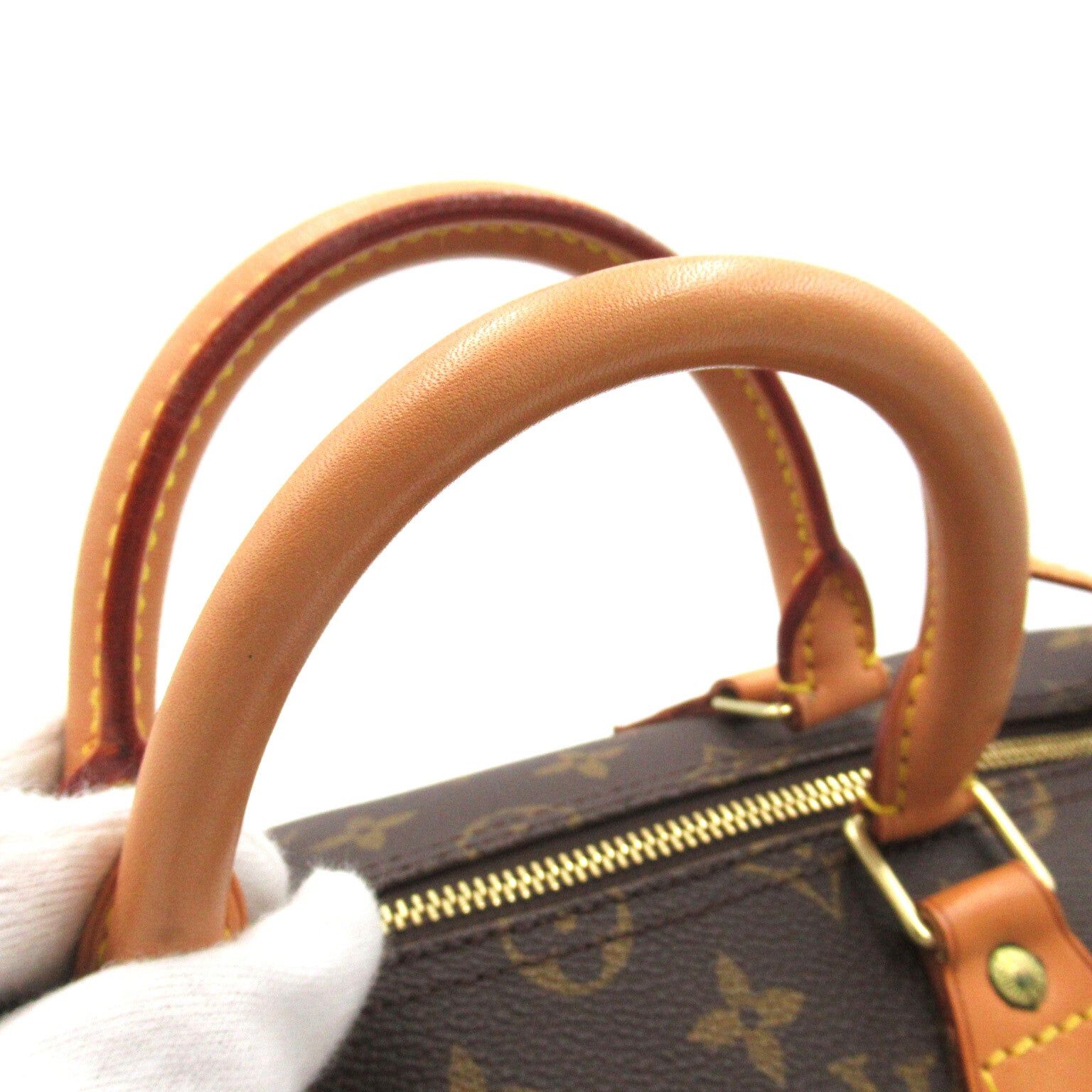Louis Vuitton Louis Vuitton Speedy 35 Handbag Canvas Monogram Brown Size ONE SIZE - 12 Thumbnail