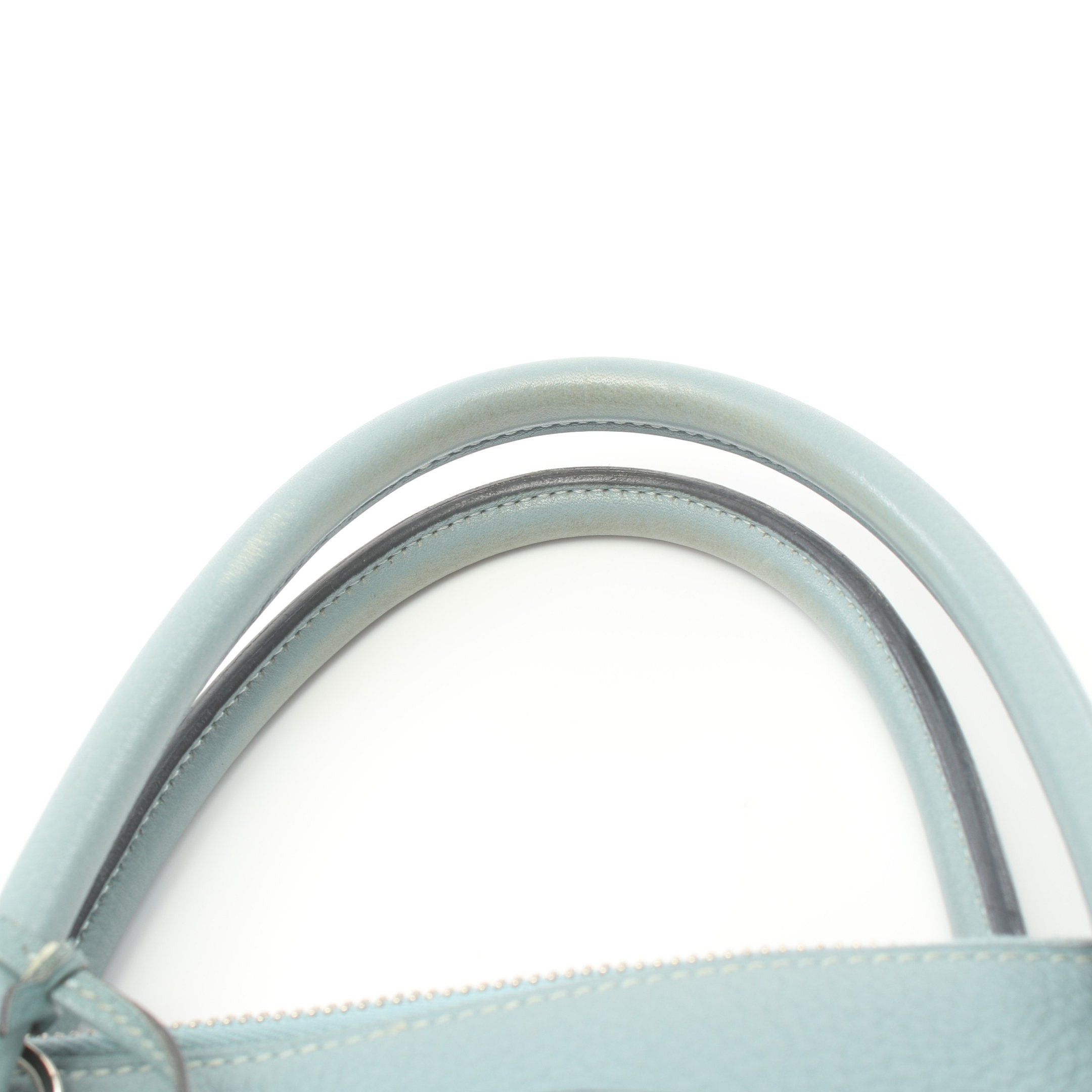 Hermes Hermes Bolide 31 Blue Lin Handbag Clemence Leather Light Silver Hardware □M Stamp (Manufactured Around 2009) Size ONE SIZE - 5 Thumbnail