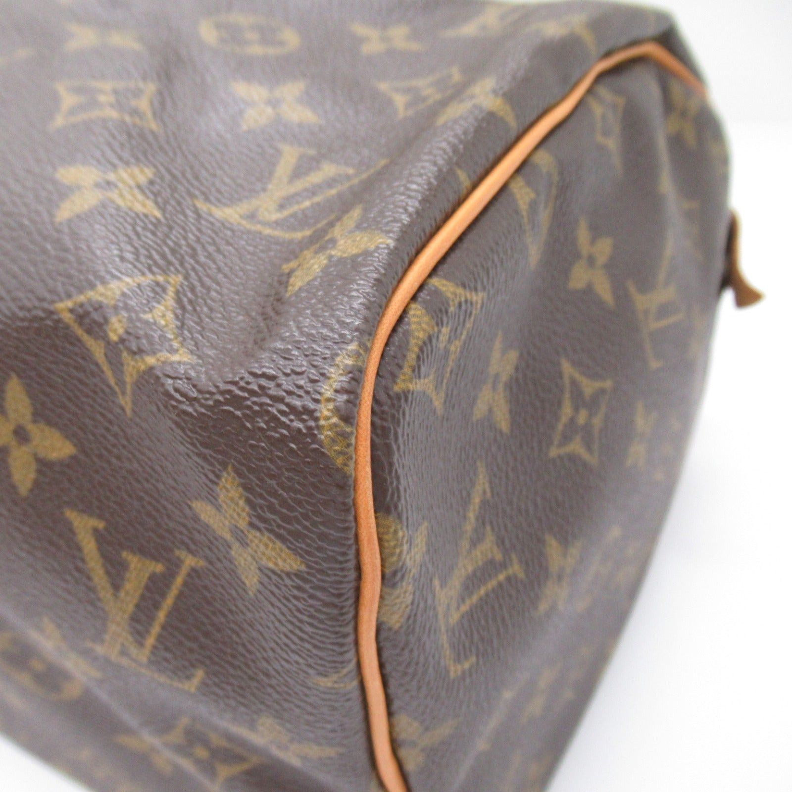 Louis Vuitton Louis Vuitton Speedy 30 Handbag Coated Canvas Monogram Brown Size ONE SIZE - 9 Thumbnail