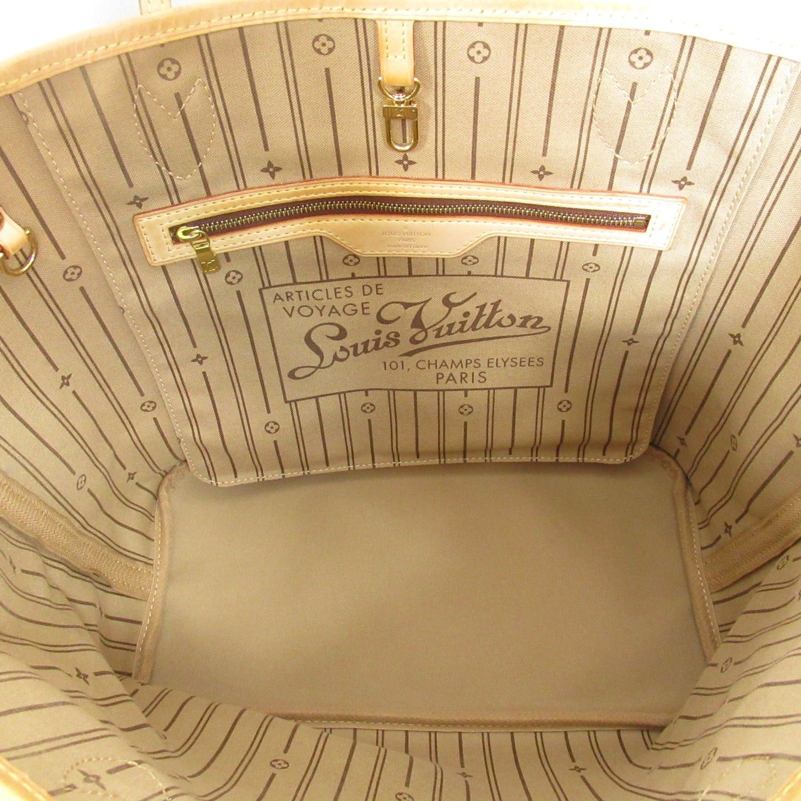 Louis Vuitton Louis Vuitton Neverfull Mm Tote Bag Handbag Coated Canvas Monogram Brown Beige Size ONE SIZE - 5 Thumbnail