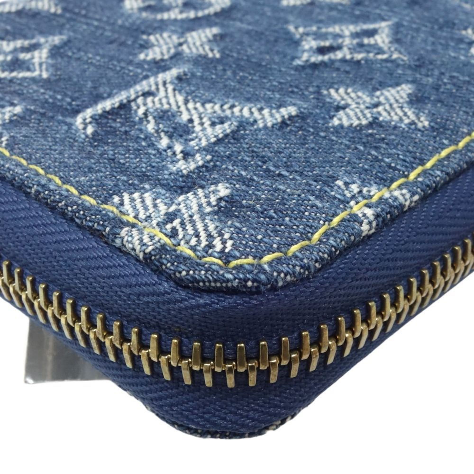 Louis Vuitton Louis Vuitton Long Wallet M95341 Zippy Monogram Denim Blue 180694 Size ONE SIZE - 4 Thumbnail