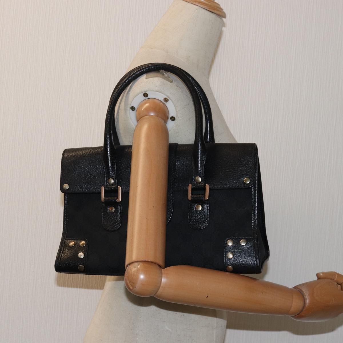 Gucci Gg Canvas Black Canvas Handbag (Pre-Owned) Size ONE SIZE - 7 Thumbnail