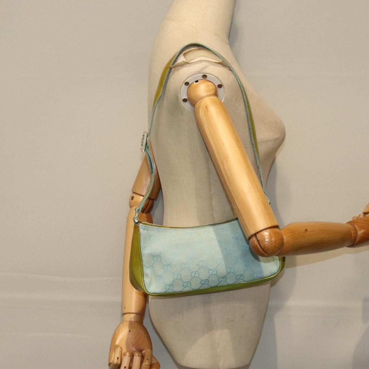 Gucci Gg Canvas Blue Canvas Shoulder Bag (Pre-Owned) Size ONE SIZE - 7 Thumbnail