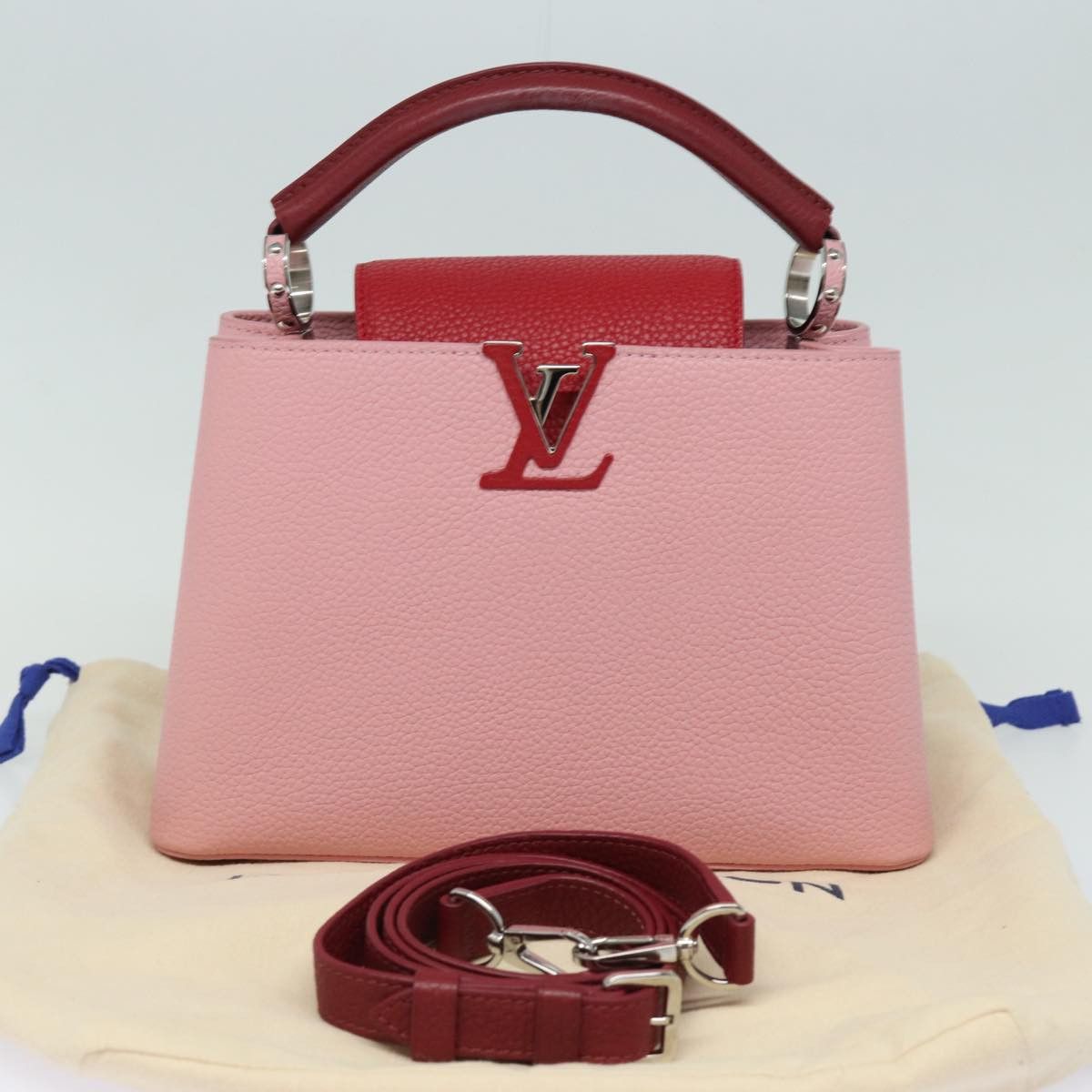 Louis Vuitton Capucines Pink Leather Handbag (Pre-Owned) Size ONE SIZE - 8 Thumbnail