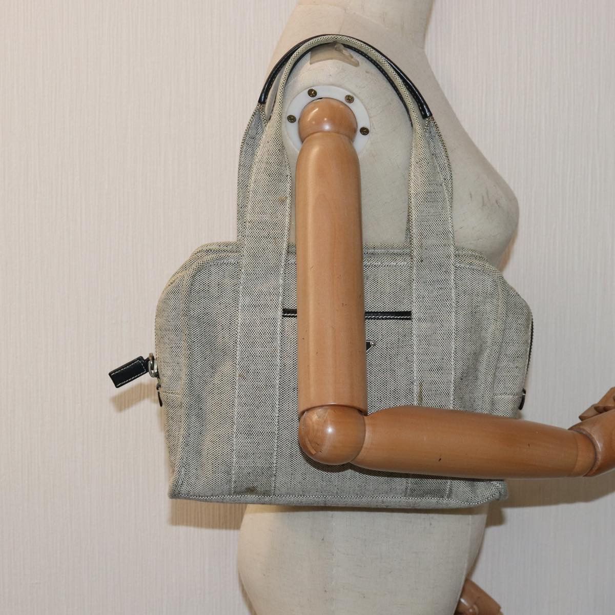 Prada Grey Canvas Handbag (Pre-Owned) Size ONE SIZE - 8 Thumbnail
