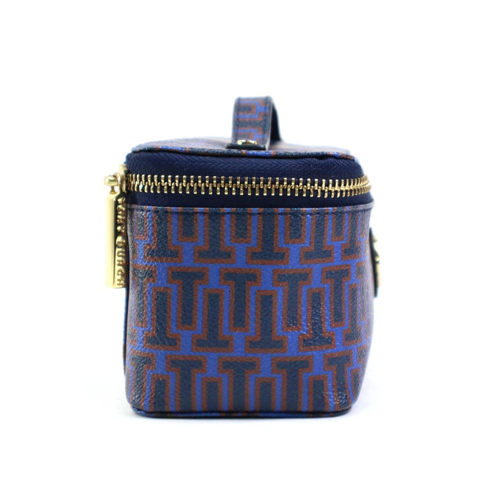 Tory Burch Tory Burch handbag vanity bag leather navy x brown ladies h30474i Size ONE SIZE - 2 Thumbnail
