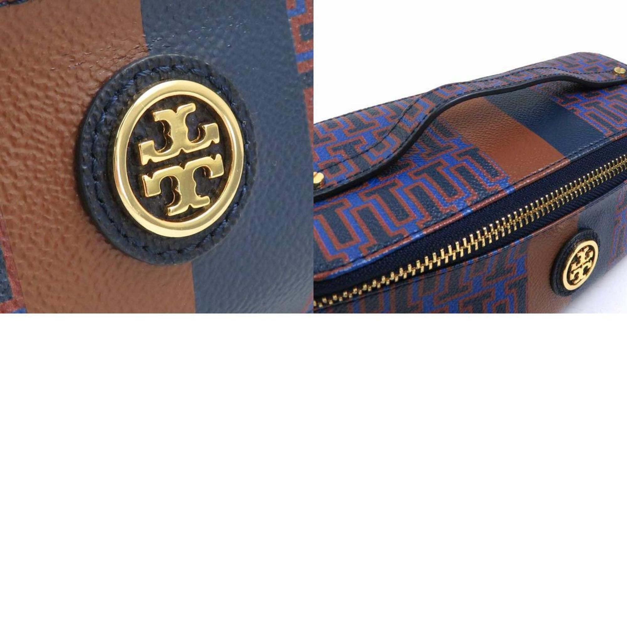 Tory Burch Tory Burch handbag vanity bag leather navy x brown ladies h30474i Size ONE SIZE - 5 Thumbnail