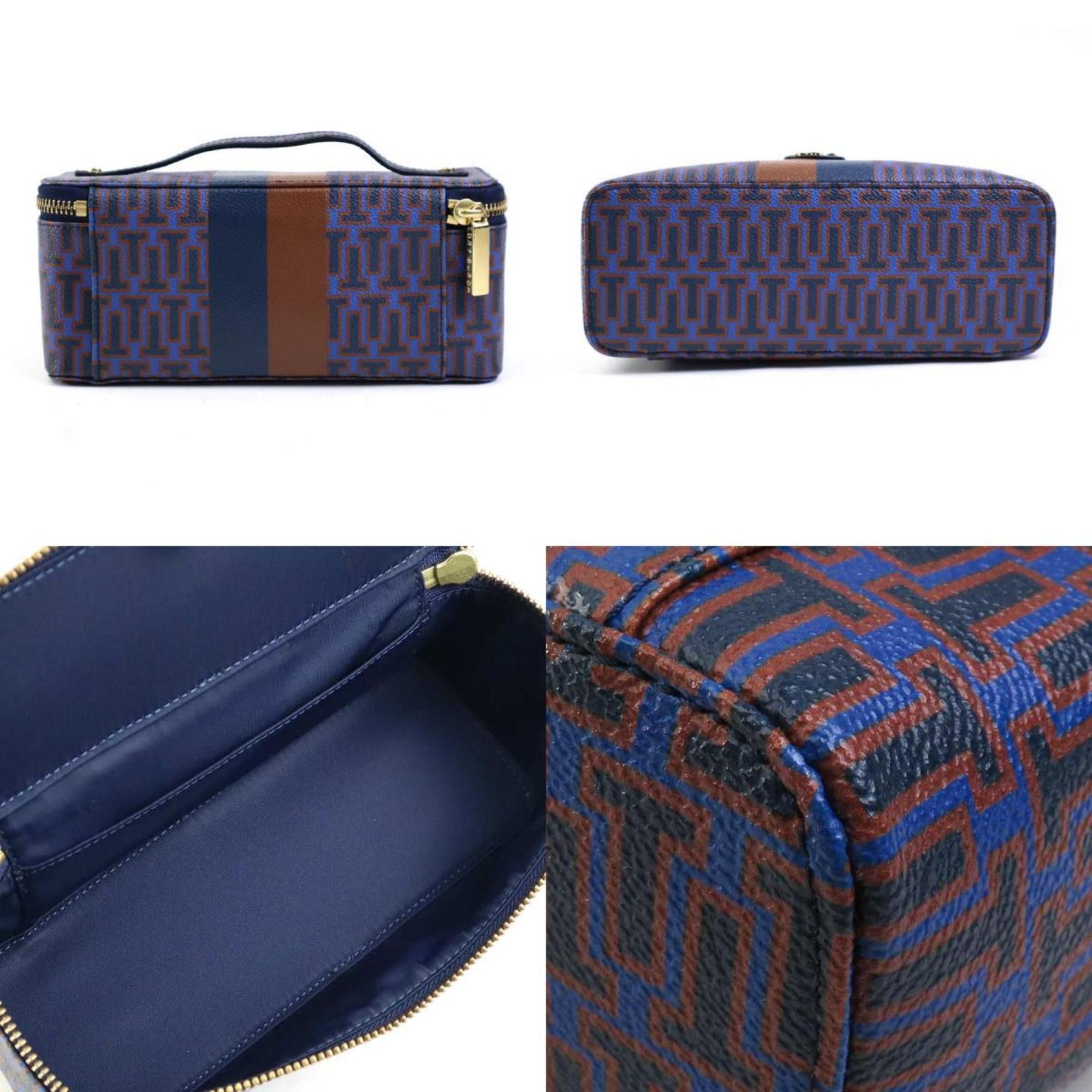 Tory Burch Tory Burch handbag vanity bag leather navy x brown ladies h30474i Size ONE SIZE - 3 Thumbnail