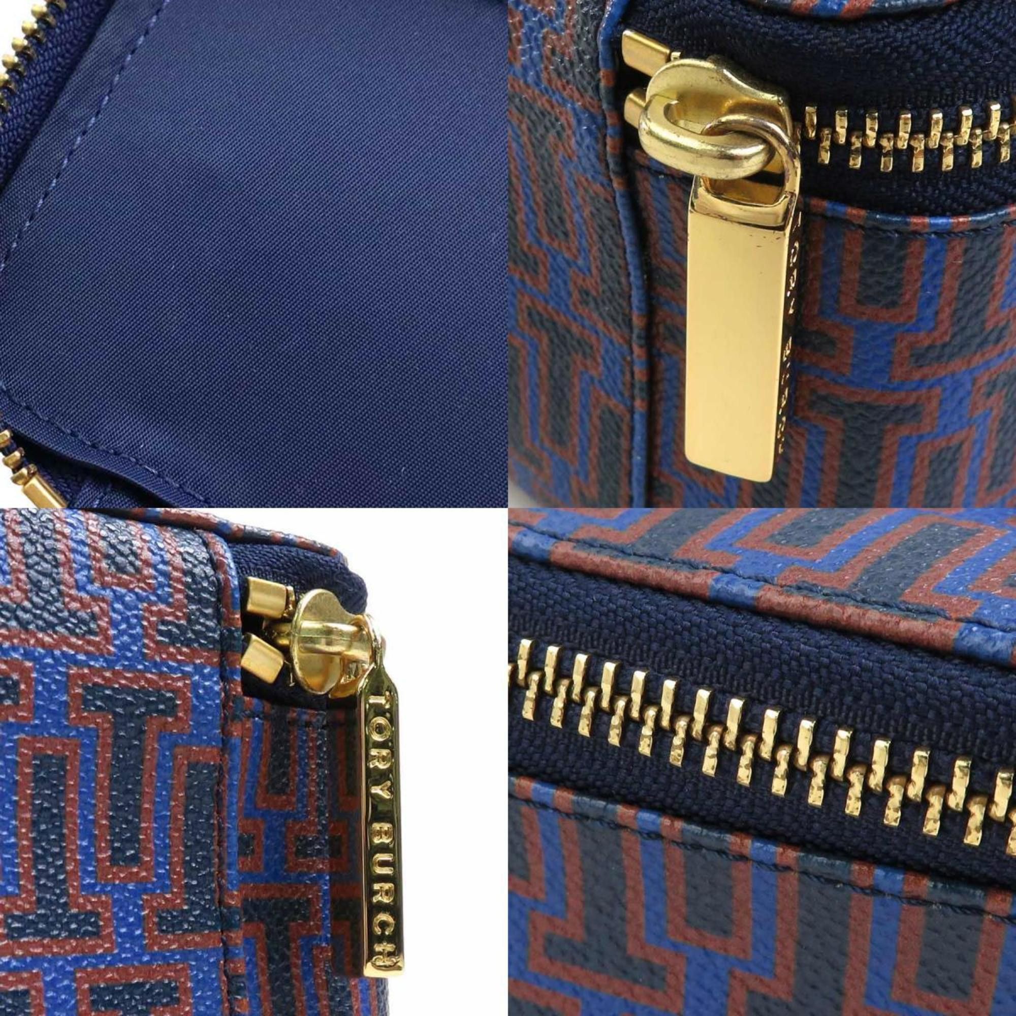 Tory Burch Tory Burch handbag vanity bag leather navy x brown ladies h30474i Size ONE SIZE - 4 Thumbnail