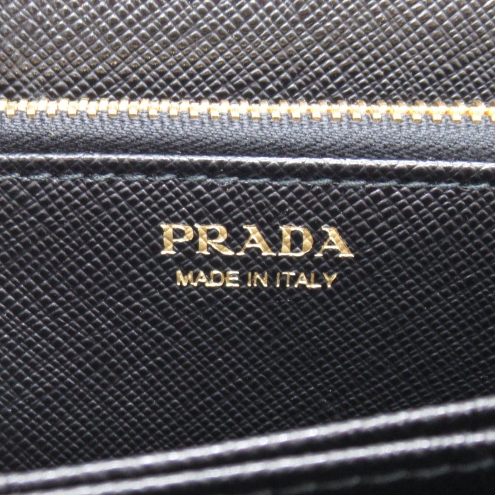 Prada Prada Round Long Wallet Zipper Saffiano Leather Black Size ONE SIZE - 4 Thumbnail