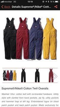 Nike Supreme Cotton Twill Overalls | Grailed