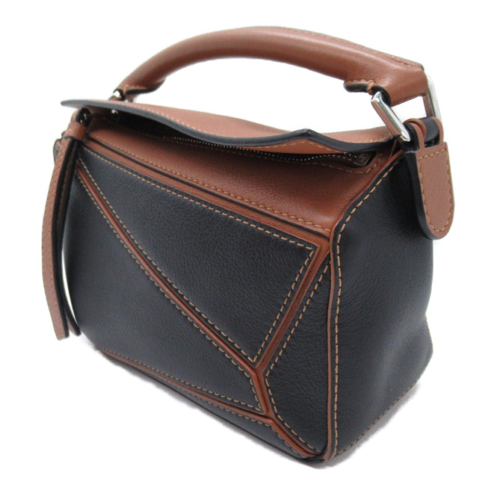 Loewe Loewe Puzzle Bag Mini Shoulder Calfskin (Cowhide) Brown Black Size ONE SIZE - 3 Thumbnail