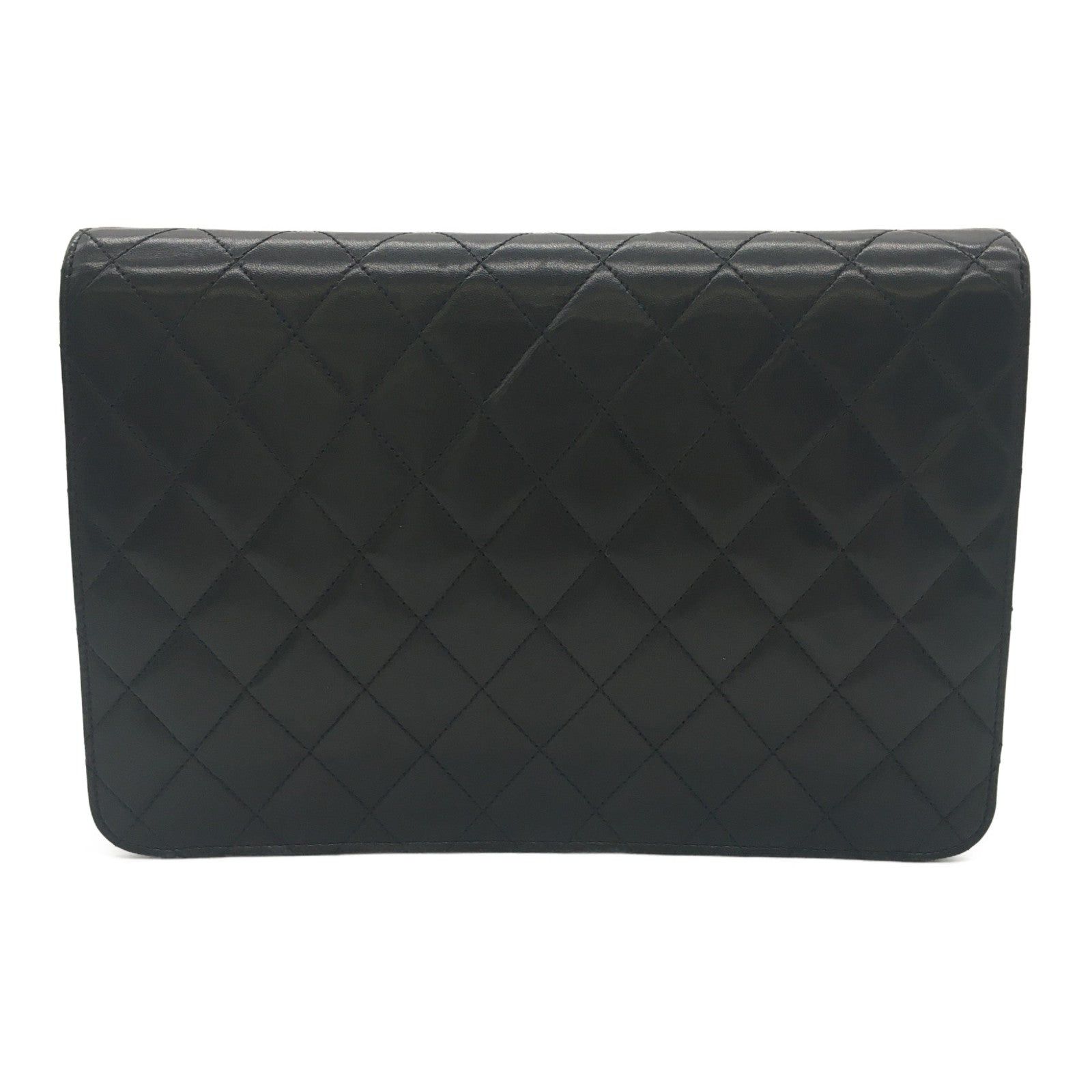 Chanel Chanel Matelasse Push Lock Chain Shoulder Bag Lambskin (Sheepskin) Black Size ONE SIZE - 3 Thumbnail