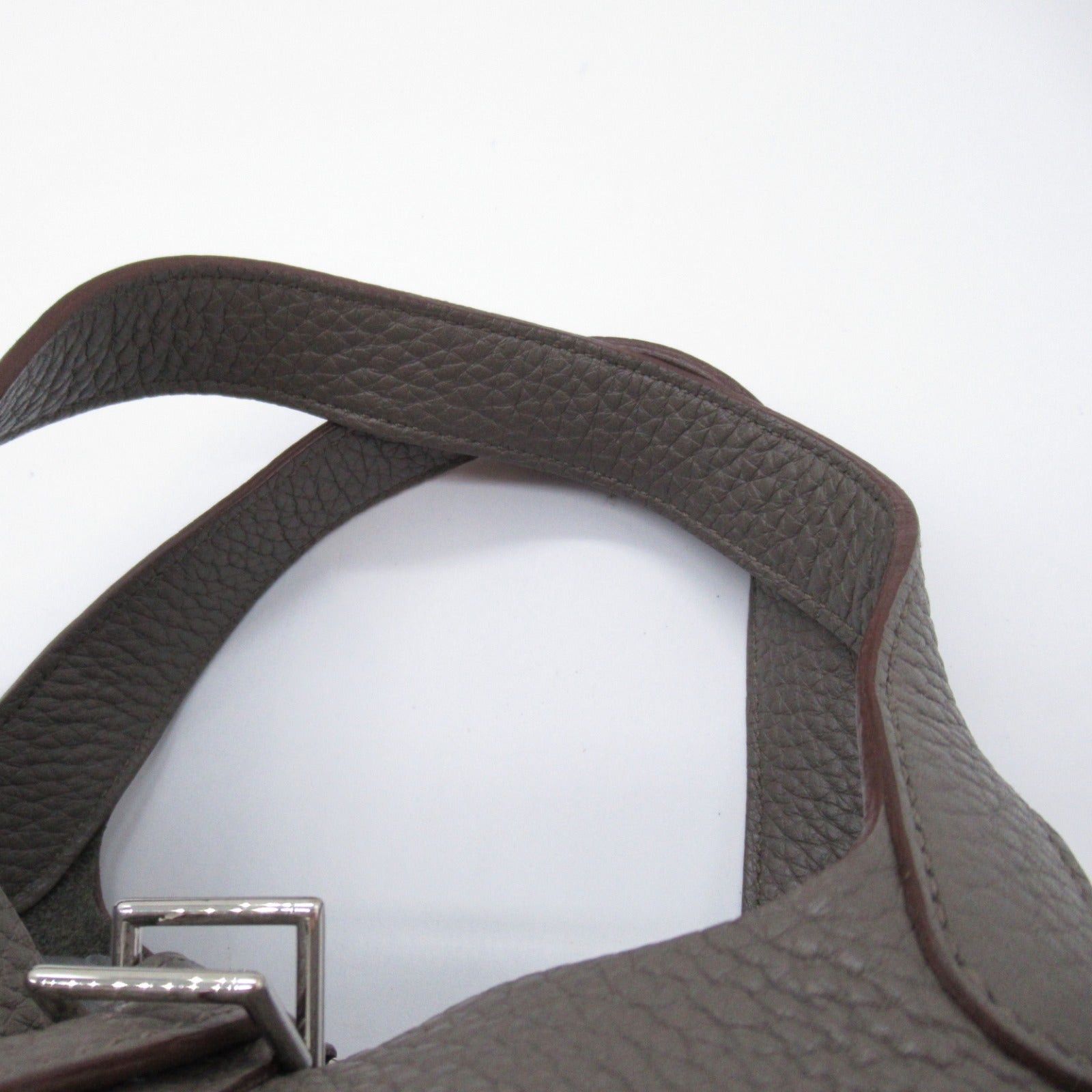 Hermes Hermes Picotan Lock Pm Taupe Handbag Calfskin (Cowhide) Clemence Leather Gray Silver Hardware □O Stamp Size ONE SIZE - 9 Thumbnail