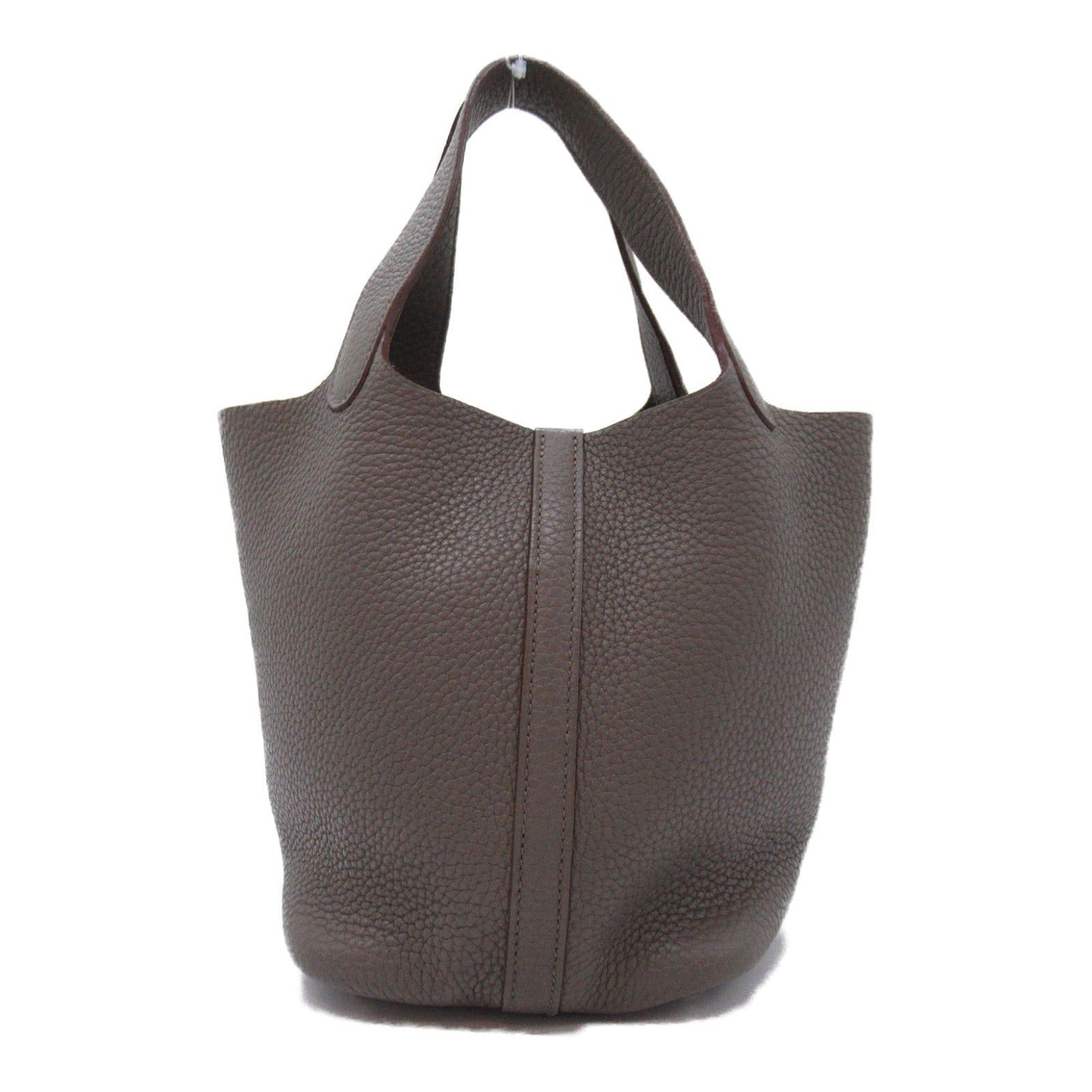 Hermes Hermes Picotan Lock Pm Taupe Handbag Calfskin (Cowhide) Clemence Leather Gray Silver Hardware □O Stamp Size ONE SIZE - 2 Thumbnail