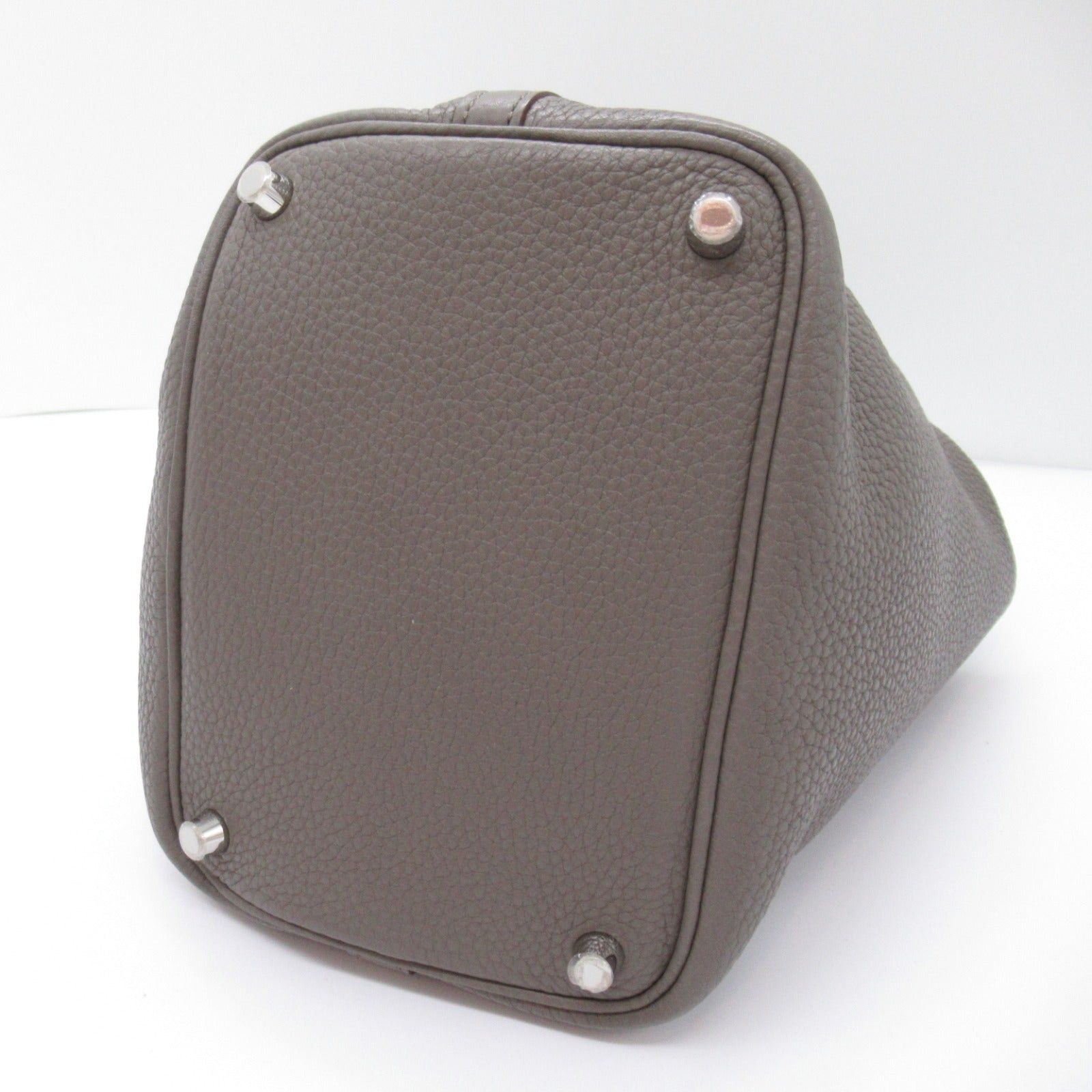 Hermes Hermes Picotan Lock Pm Taupe Handbag Calfskin (Cowhide) Clemence Leather Gray Silver Hardware □O Stamp Size ONE SIZE - 4 Thumbnail