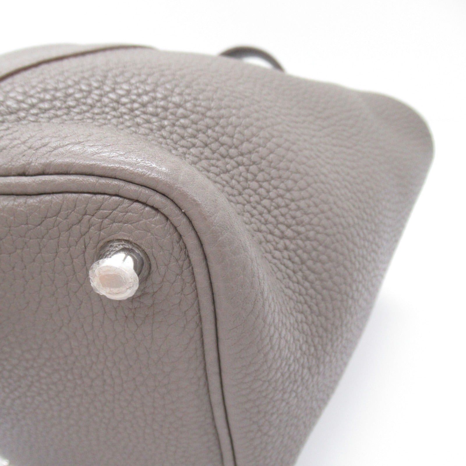Hermes Hermes Picotan Lock Pm Taupe Handbag Calfskin (Cowhide) Clemence Leather Gray Silver Hardware □O Stamp Size ONE SIZE - 10 Thumbnail