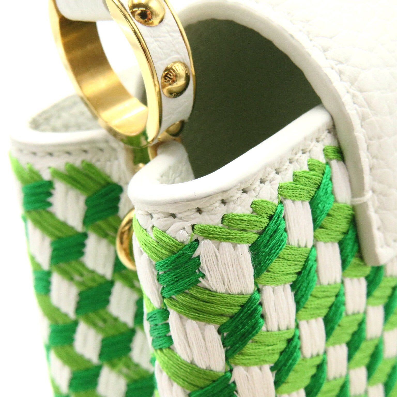 Louis Vuitton Louis Vuitton Capucines Mini Shoulder Bag Leather Taurillon White Green Bron/Vert Size ONE SIZE - 12 Thumbnail