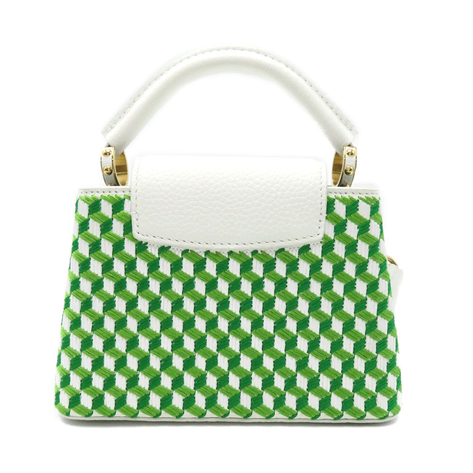 Louis Vuitton Louis Vuitton Capucines Mini Shoulder Bag Leather Taurillon White Green Bron/Vert Size ONE SIZE - 2 Thumbnail
