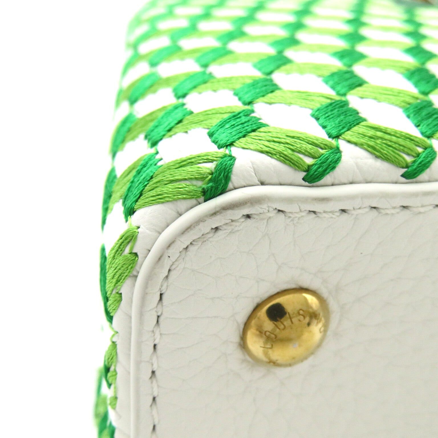 Louis Vuitton Louis Vuitton Capucines Mini Shoulder Bag Leather Taurillon White Green Bron/Vert Size ONE SIZE - 10 Thumbnail