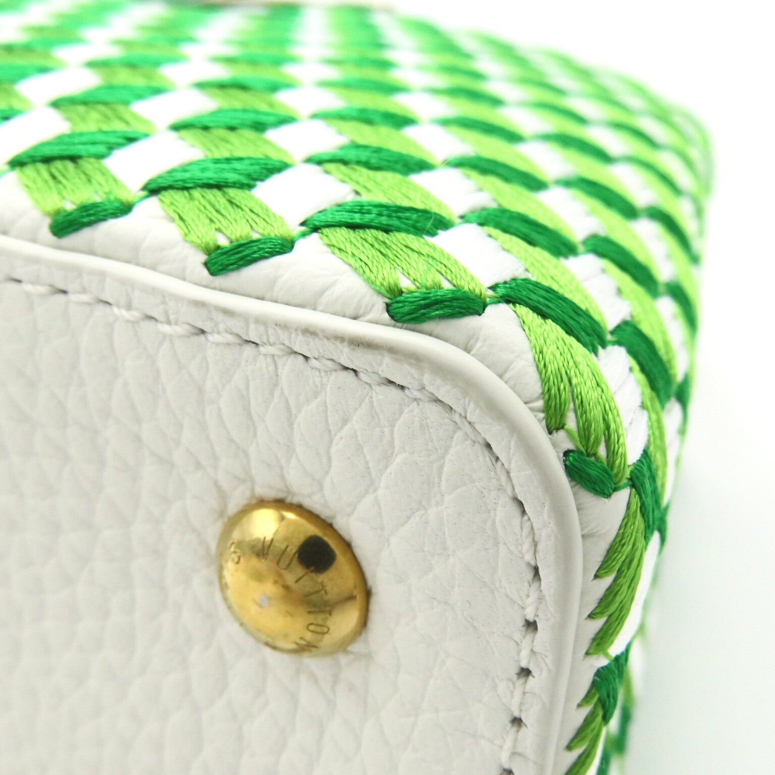 Louis Vuitton Louis Vuitton Capucines Mini Shoulder Bag Leather Taurillon White Green Bron/Vert Size ONE SIZE - 11 Thumbnail
