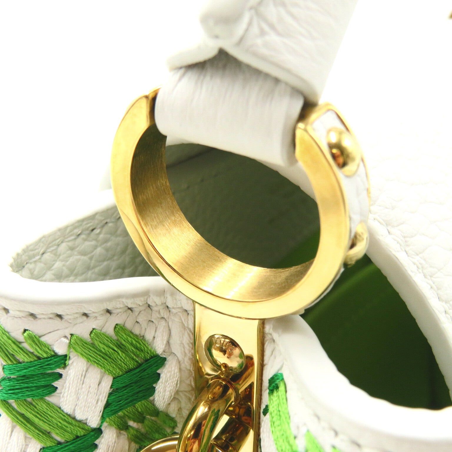 Louis Vuitton Louis Vuitton Capucines Mini Shoulder Bag Leather Taurillon White Green Bron/Vert Size ONE SIZE - 14 Thumbnail