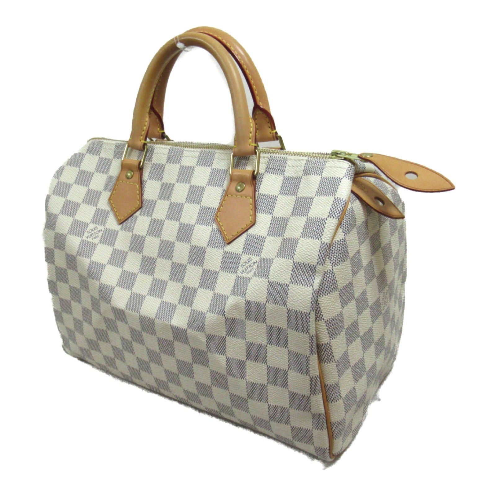 Louis Vuitton Louis Vuitton Speedy 30 Handbag Coated Canvas Damier Azur Ivory Size ONE SIZE - 3 Thumbnail