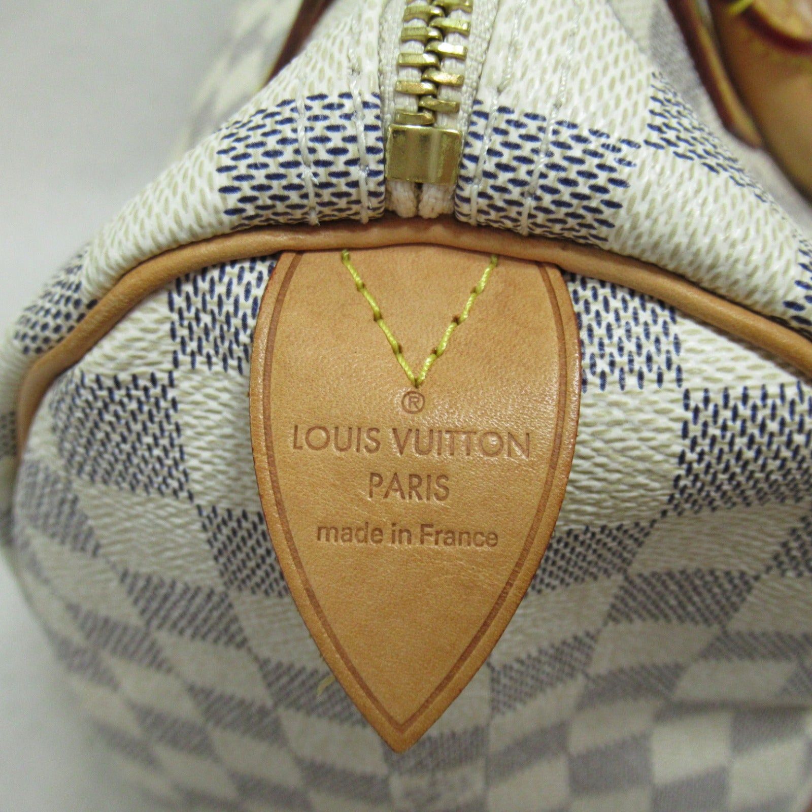 Louis Vuitton Louis Vuitton Speedy 30 Handbag Coated Canvas Damier Azur Ivory Size ONE SIZE - 6 Thumbnail