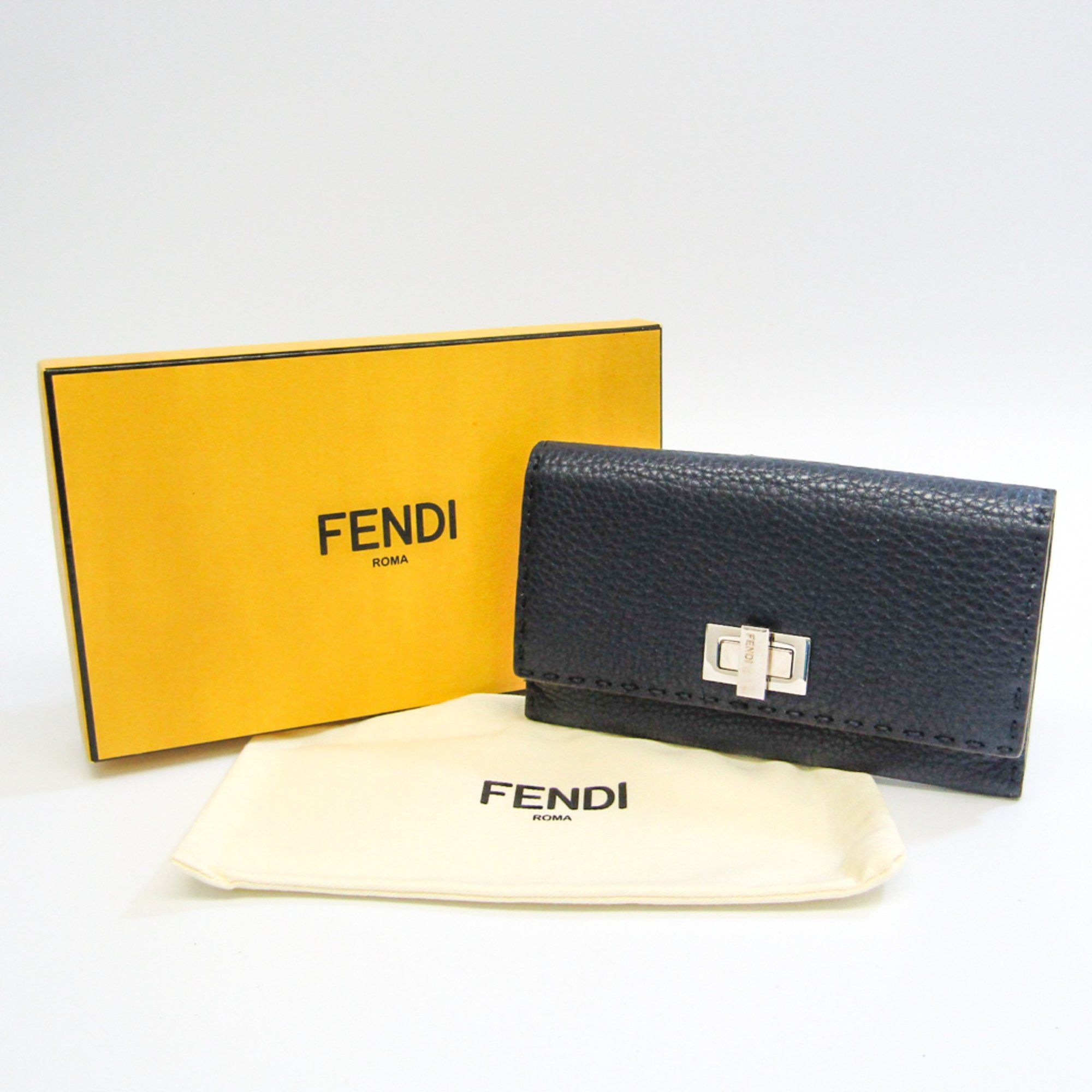Fendi Selleria Navy Leather Wallet (Pre-Owned) Size ONE SIZE - 11 Thumbnail