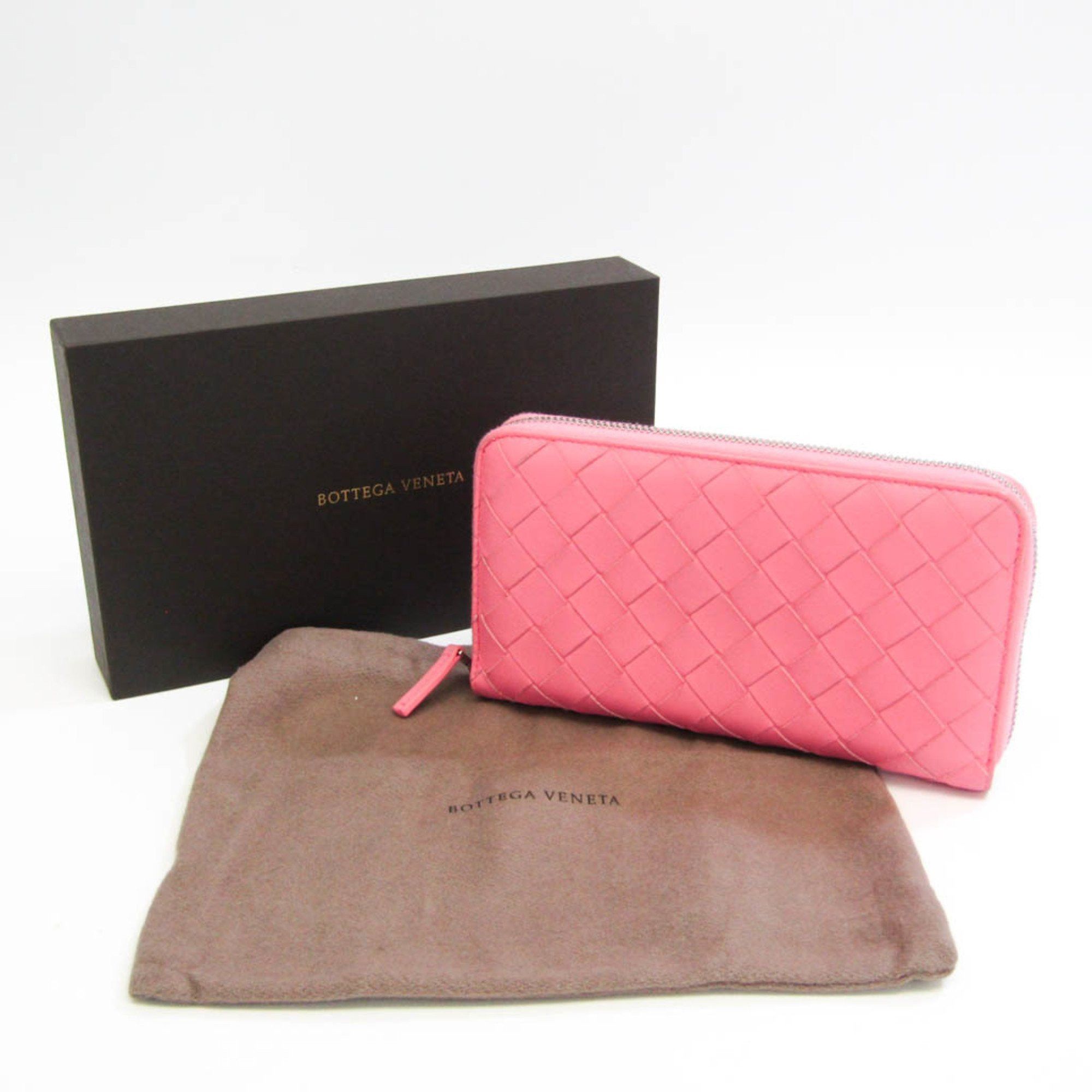 Intrecciato Pink Leather Wallet (Pre-Owned)