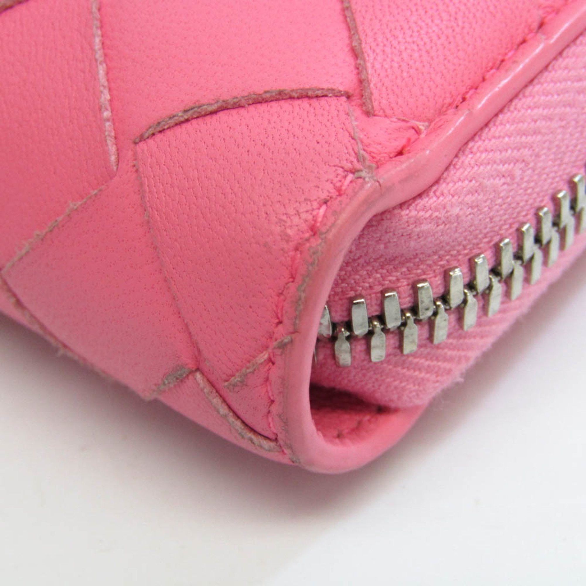 Intrecciato Pink Leather Wallet (Pre-Owned)