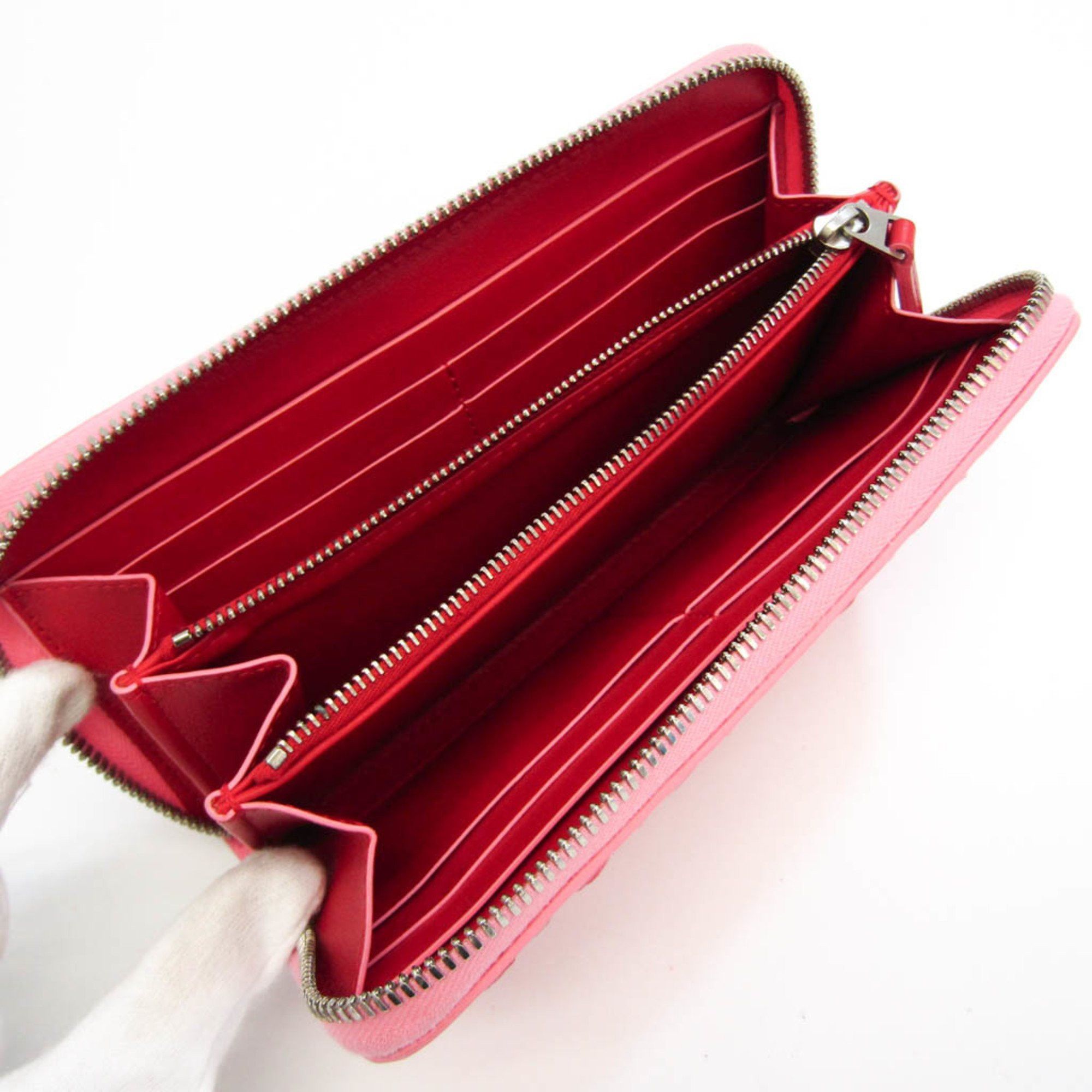 Intrecciato Pink Leather Wallet (Pre-Owned)