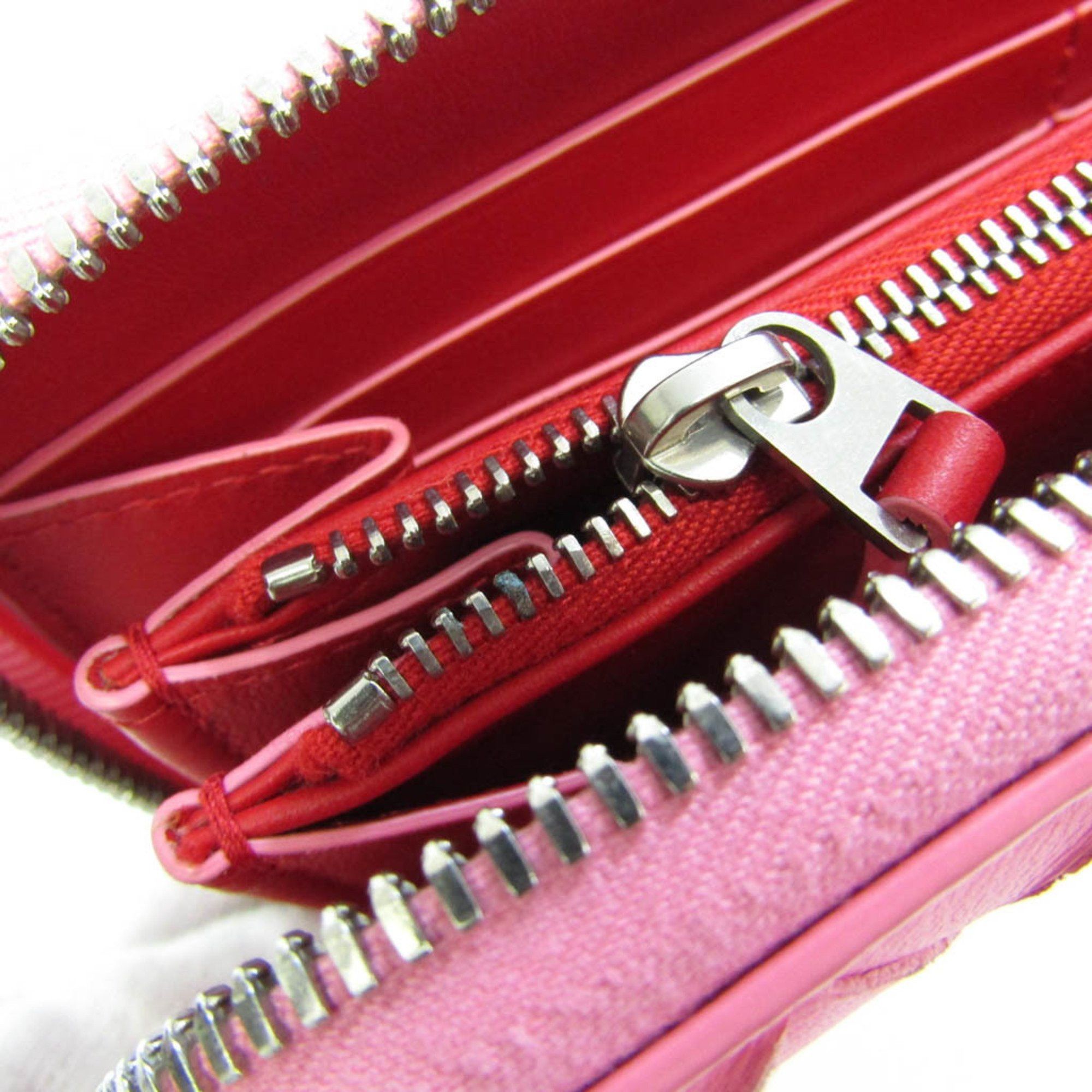 Intrecciato Pink Leather Wallet (Pre-Owned)