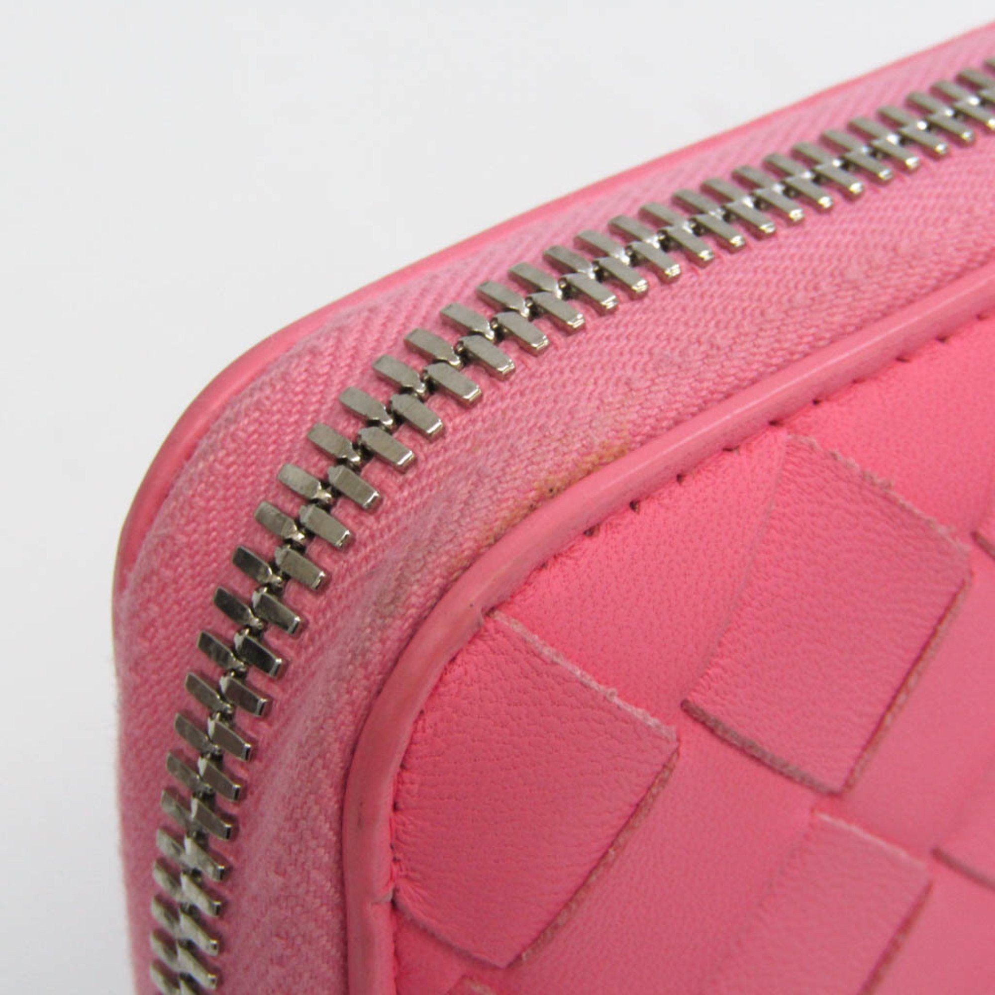 Intrecciato Pink Leather Wallet (Pre-Owned)