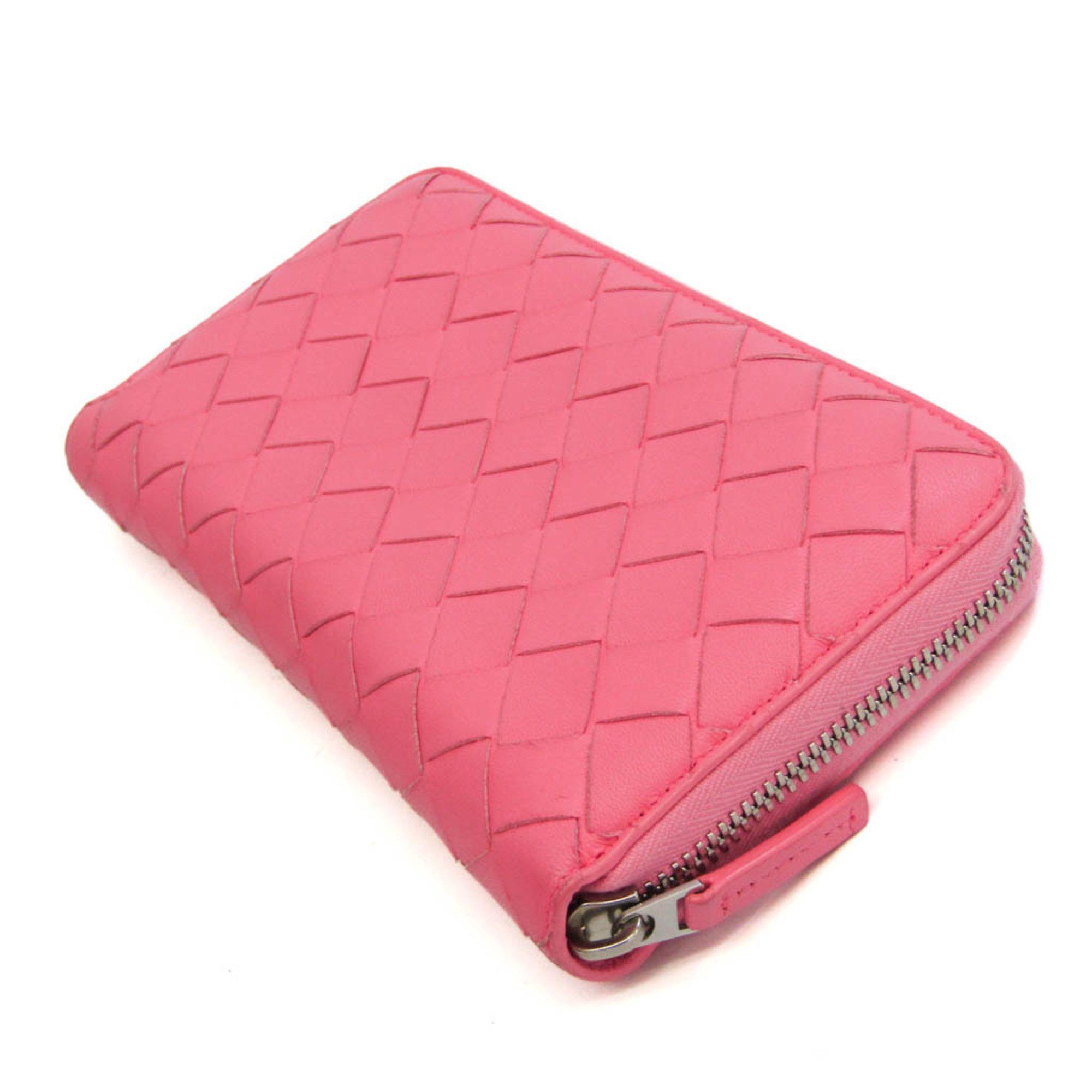 Intrecciato Pink Leather Wallet (Pre-Owned)