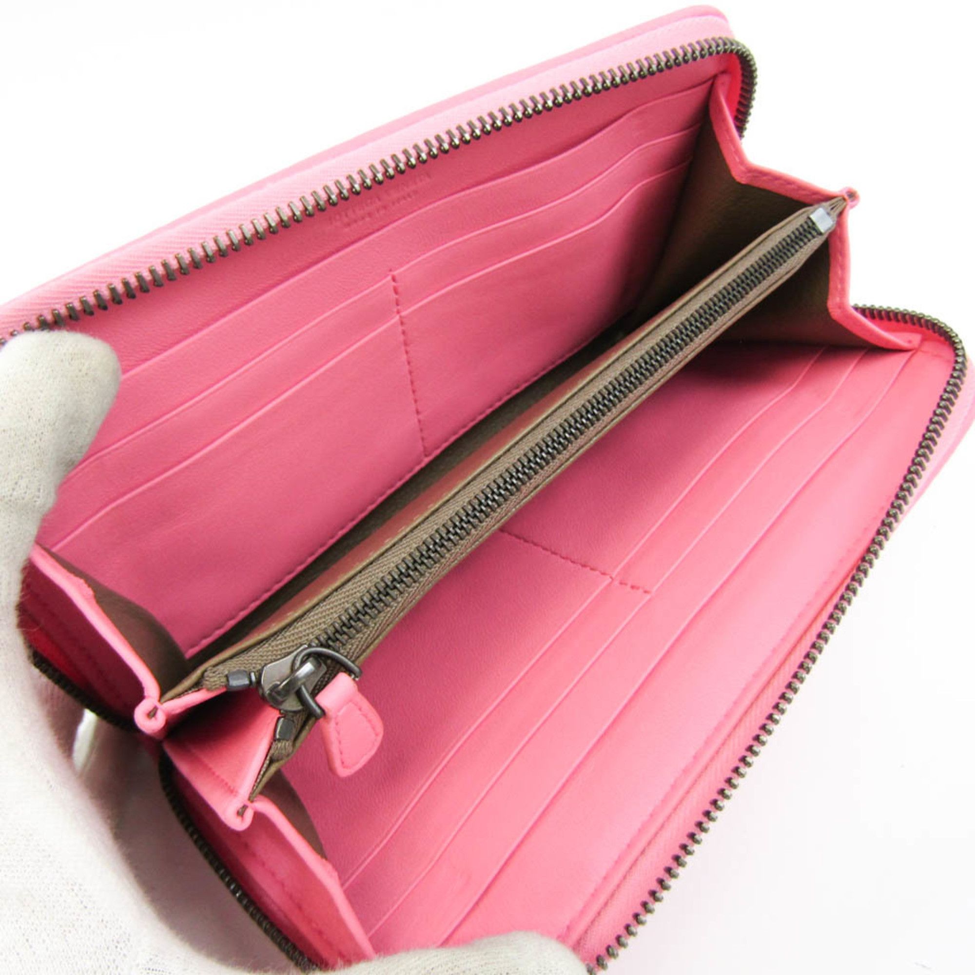 Bottega Veneta Intrecciato Pink Leather Wallet (Pre-Owned) Size ONE SIZE - 12 Thumbnail