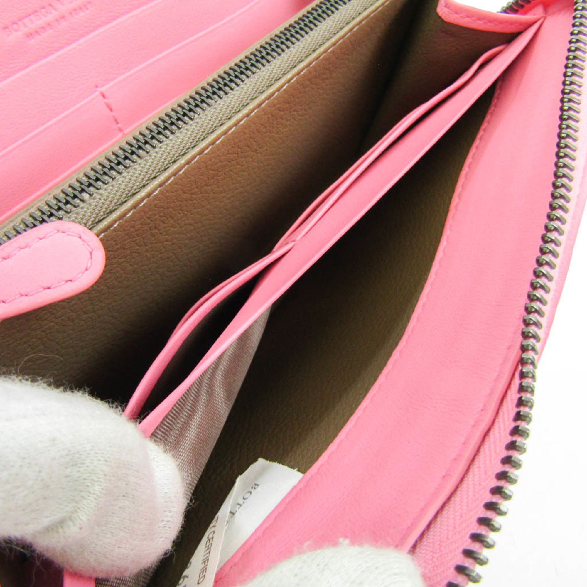 Bottega Veneta Intrecciato Pink Leather Wallet (Pre-Owned) Size ONE SIZE - 8 Thumbnail