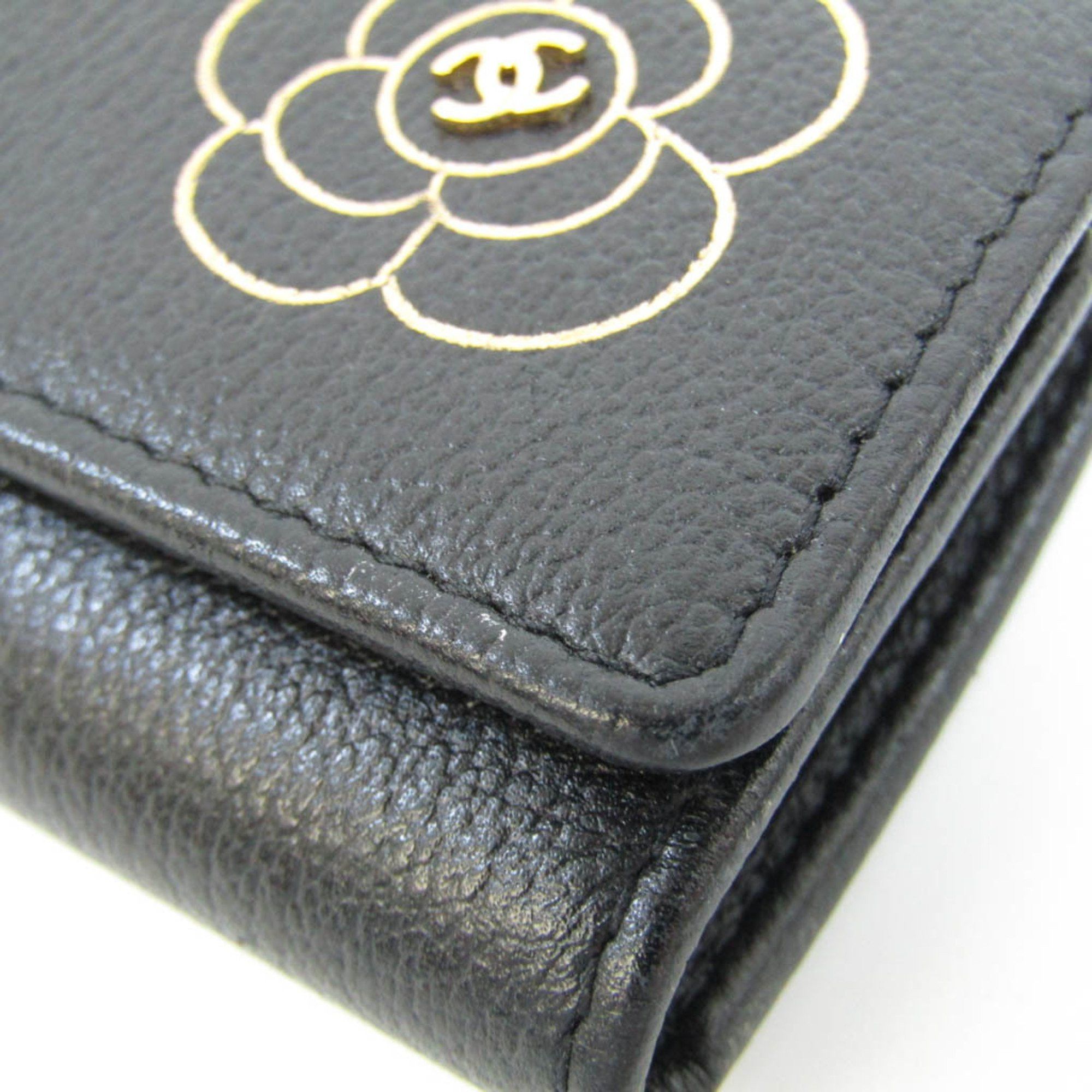 Chanel Camellia Black Leather Wallet (Pre-Owned) Size ONE SIZE - 9 Thumbnail