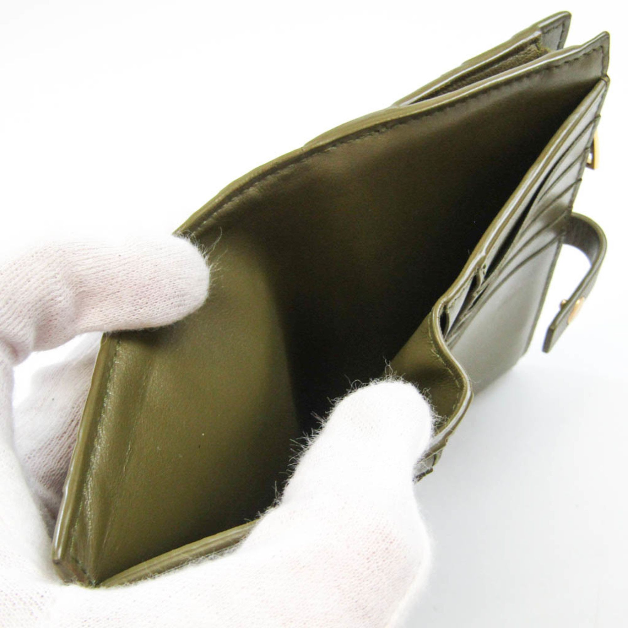 Bottega Veneta Intrecciato Khaki Leather Wallet (Pre-Owned) Size ONE SIZE - 2 Thumbnail