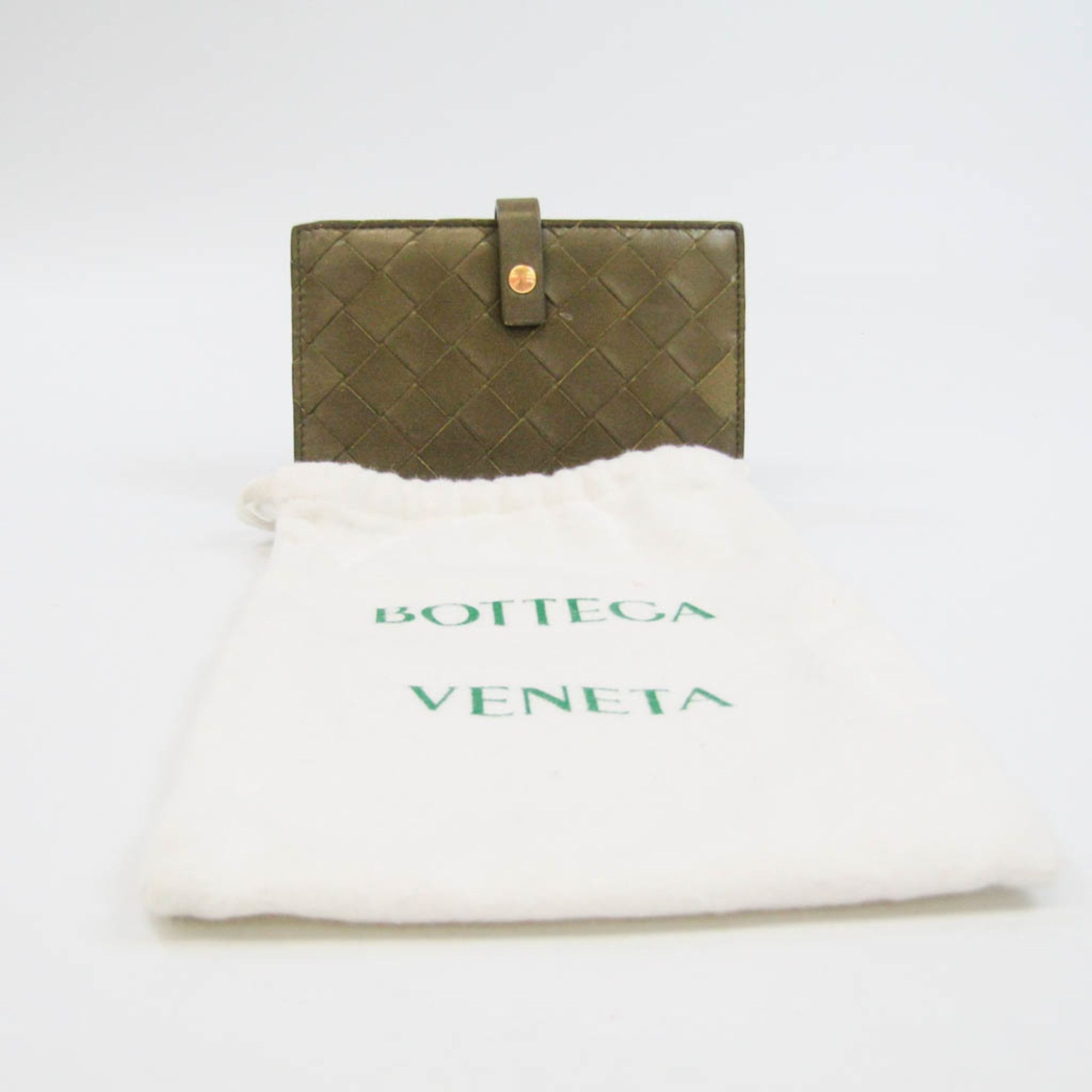 Bottega Veneta Intrecciato Khaki Leather Wallet (Pre-Owned) Size ONE SIZE - 8 Thumbnail