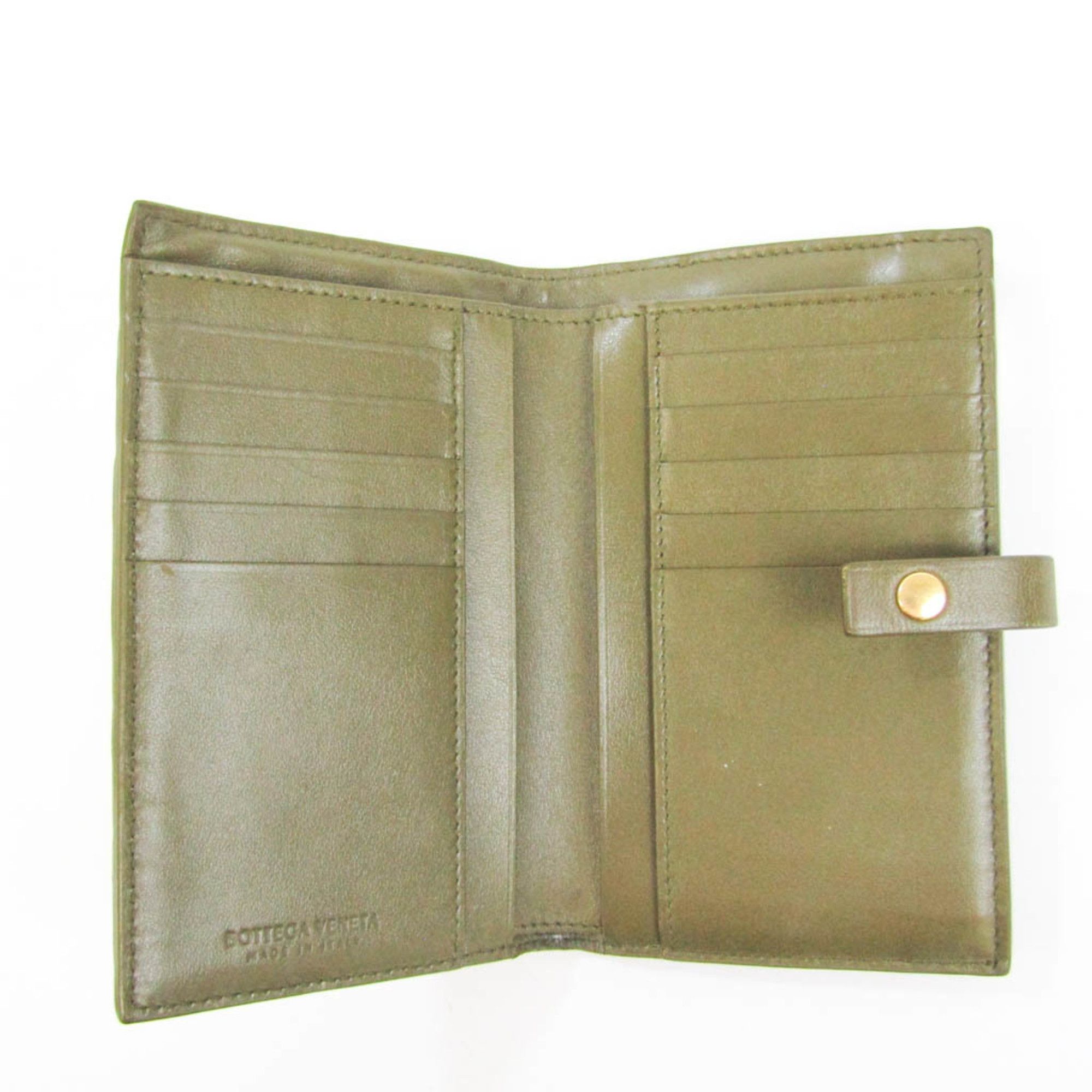 Bottega Veneta Intrecciato Khaki Leather Wallet (Pre-Owned) Size ONE SIZE - 12 Thumbnail