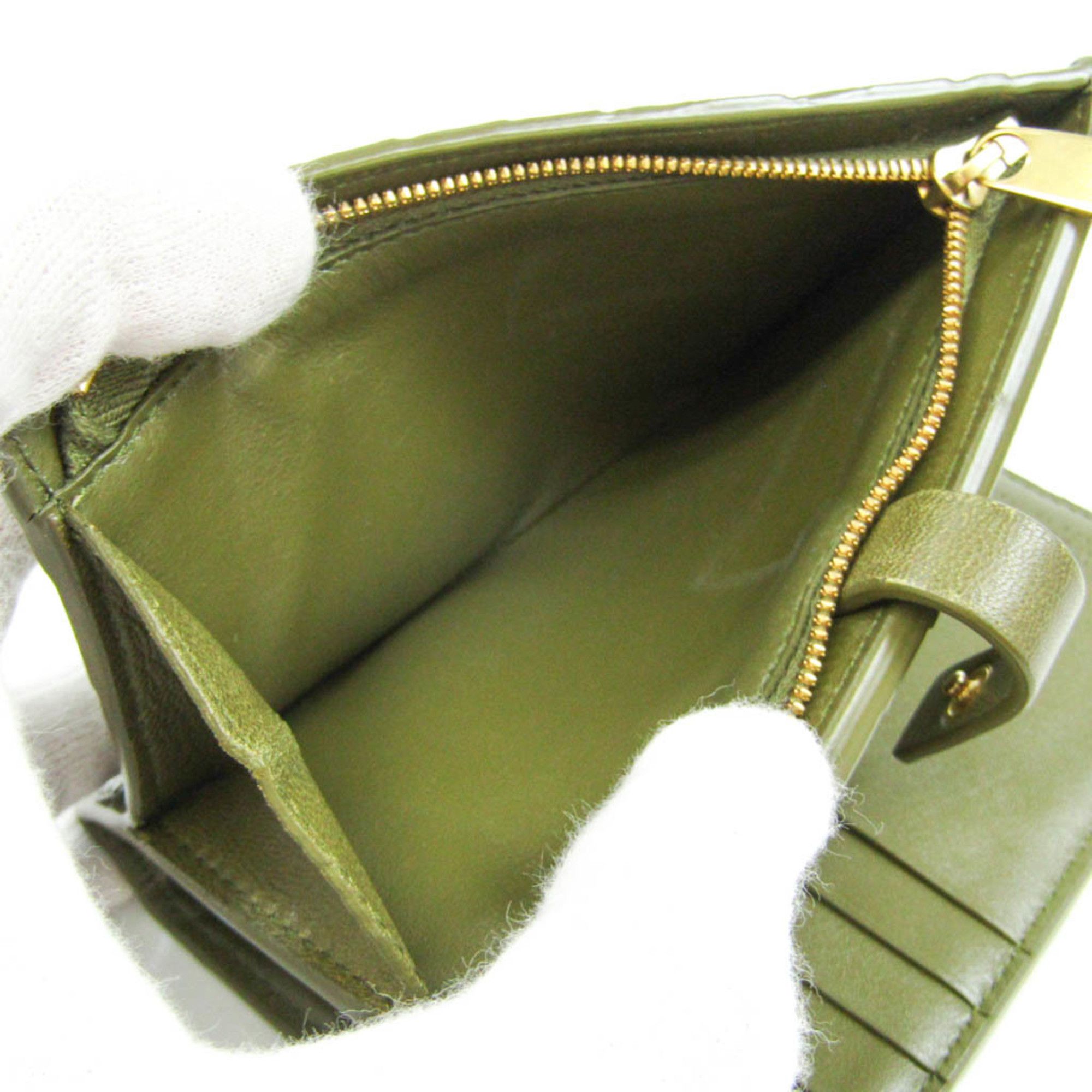 Bottega Veneta Intrecciato Khaki Leather Wallet (Pre-Owned) Size ONE SIZE - 6 Thumbnail