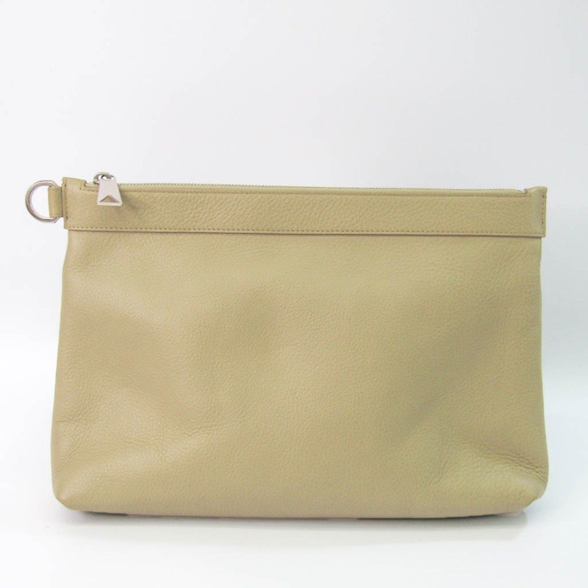 Bottega Veneta Beige Leather Clutch Bag (Pre-Owned) Size ONE SIZE - 10 Thumbnail
