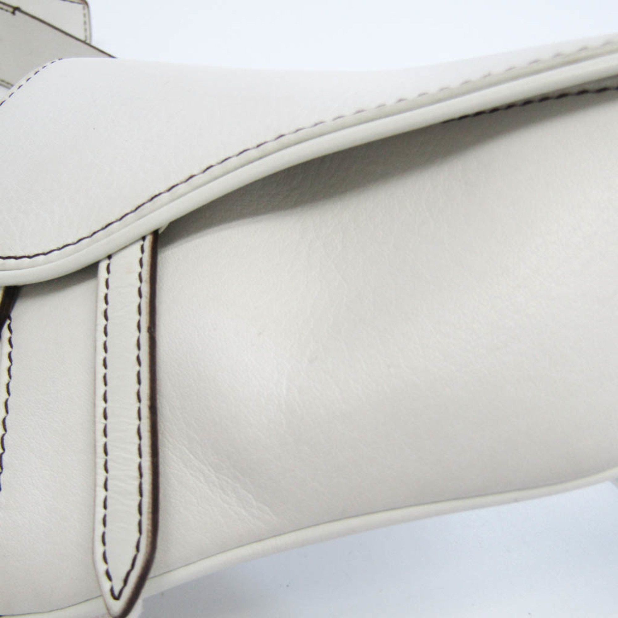 Dior Saddle White Leather Clutch Bag (Pre-Owned) Size ONE SIZE - 5 Thumbnail