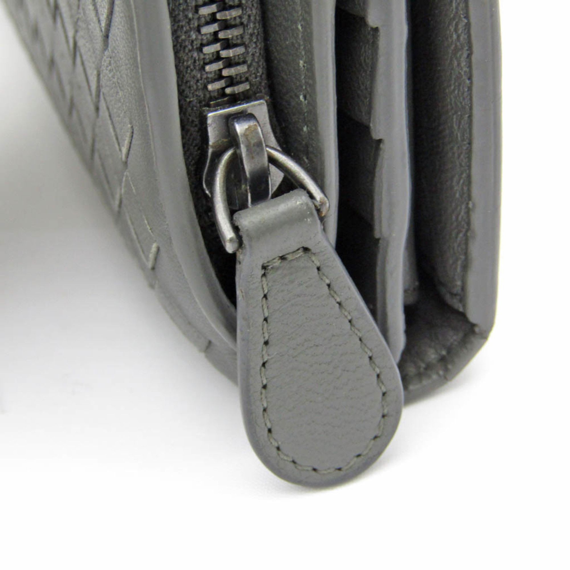 Bottega Veneta Intrecciato Grey Leather Wallet (Pre-Owned) Size ONE SIZE - 9 Thumbnail