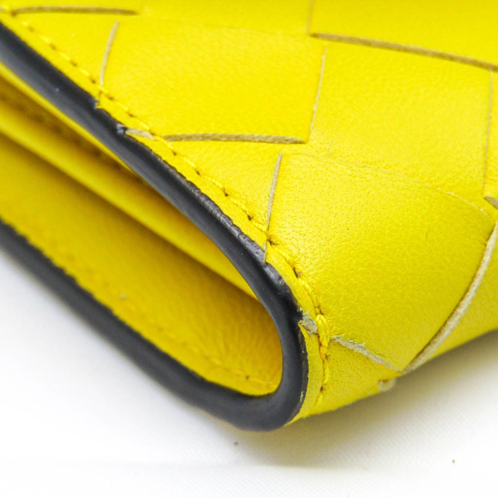 Bottega Veneta Intrecciato Yellow Leather Wallet (Pre-Owned) Size ONE SIZE - 11 Thumbnail